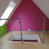 Spindeltreppe mit Profilrohrträger Bodenöffnung