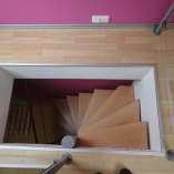 Spindeltreppe mit Profilrohrträger Draufsicht