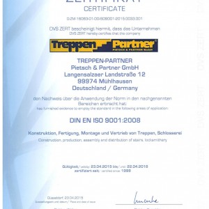 Zertifikat DIN EN ISO 9001