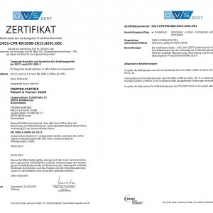 Zertifikat EN 1090-1