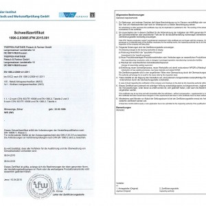 Zertifikat EN 1090-2